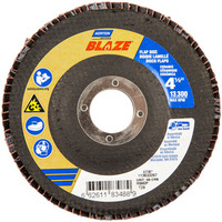 4-1/2" X 7/8" 60 GRIT TYPE 27 NORTON BLAZE FLAP DISC, DEPRESSED CENTER